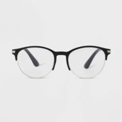 Women's Retro Round Blue Light Filtering Glasses - Universal Thread™ Black