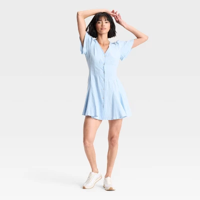 Women's Short Sleeve Button-Front Mini A-Line Dress - Universal Thread™ 4 Women's Short Sleeve Button-Front Mini A-Line Dress - Universal Thread™ - Image 2