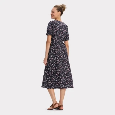 Women's Puff Short Sleeve Midi Wrap Dress - Universal Thread™ 3 Women's Puff Short Sleeve Midi Wrap Dress - Universal Thread™