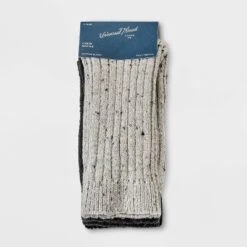 Women's Fine Ribbed Nep 3pk Crew Socks - Universal Thread™