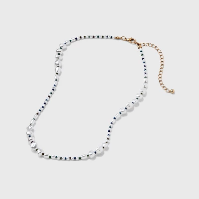 Mixed Simulated Pearl Beaded Necklace - Universal Thread™ Ivory 5 Mixed Simulated Pearl Beaded Necklace - Universal Thread™ Ivory - Image 3