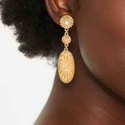 Casted Triple Drop Earrings - Universal Thread™ Gold