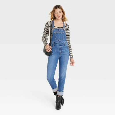 Women's Denim Overalls - Universal Thread™ Medium Wash 4 Women's Denim Overalls - Universal Thread™ Medium Wash - Image 2