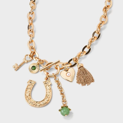 Lucky Horseshoe Charm Pendant Necklace - Universal Thread™ Gold 6 Lucky Horseshoe Charm Pendant Necklace - Universal Thread™ Gold - Image 4