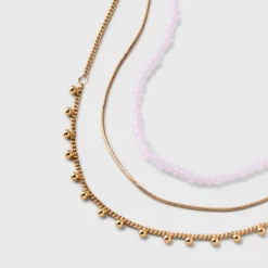 Pink Seedbead And Station Necklace Set 3pc - Universal Thread™ Gold -Universal Thread GUEST aa75d548 f8bf 4728 802a 01984fe07162