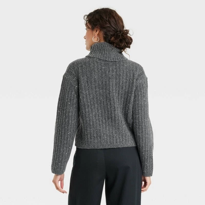 Women's Mock Turtleneck Cashmere-Like Pullover Sweater - Universal Thread™ 3 Women's Mock Turtleneck Cashmere-Like Pullover Sweater - Universal Thread™