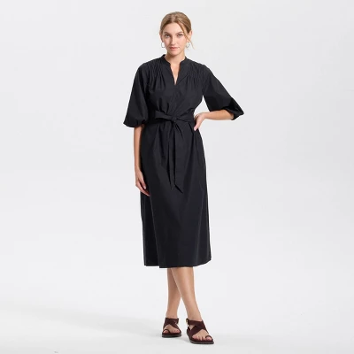 Women's Puff Elbow Sleeve Midi Shirtdress - Universal Thread™ 4 Women's Puff Elbow Sleeve Midi Shirtdress - Universal Thread™ - Image 2