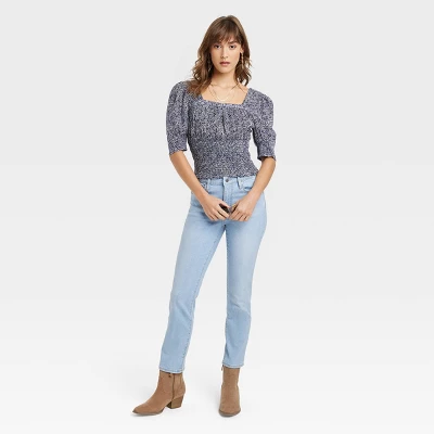 Women's High-Rise Slim Straight Jeans - Universal Thread™ Light Wash 4 Women's High-Rise Slim Straight Jeans - Universal Thread™ Light Wash - Image 2