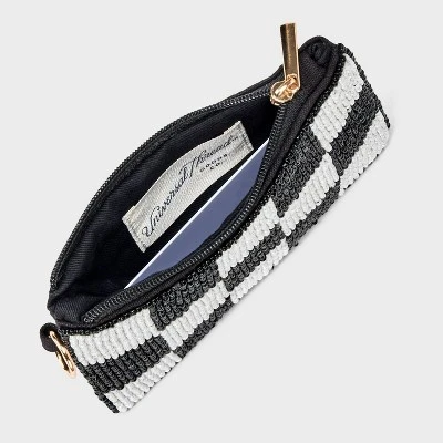 Checker Beaded Pouch - Universal Thread™ Black/White 4 Checker Beaded Pouch - Universal Thread™ Black/White - Image 2