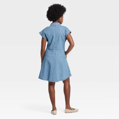 Women's Denim Flouncy Dress - Universal Thread™ 3 Women's Denim Flouncy Dress - Universal Thread™