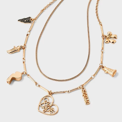 Game Day Charm Multi-Strand Necklace - Universal Thread™ Gold 6 Game Day Charm Multi-Strand Necklace - Universal Thread™ Gold - Image 4
