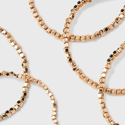 Beaded Stretch Bracelet Set 5pc - Universal Thread™ Gold 5 Beaded Stretch Bracelet Set 5pc - Universal Thread™ Gold - Image 3