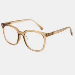 Universal Thread 15 Women's Matte Plastic Square Blue Light Filtering Glasses - Universal Thread™ Tan Diopter
