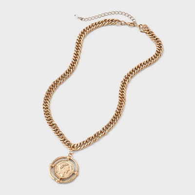 Coin Medallion Pendant Necklace - Universal Thread™ Gold 4 Coin Medallion Pendant Necklace - Universal Thread™ Gold - Image 2