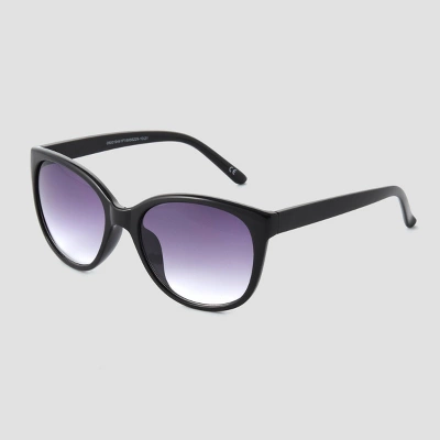 Women's Glossy Plastic Cateye Sunglasses - Universal Thread™ Black 3 Women's Glossy Plastic Cateye Sunglasses - Universal Thread™ Black