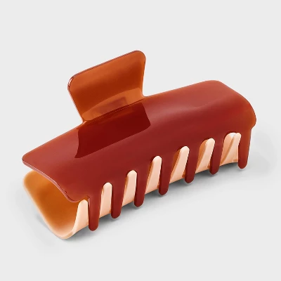 Jumbo Claw Hair Clip Two Tone Jelly Matte - Universal Thread™ Brown: Solid Acrylic Hair Styling Accessory 4 Jumbo Claw Hair Clip Two Tone Jelly Matte - Universal Thread™ Brown: Solid Acrylic Hair Styling Accessory - Image 2