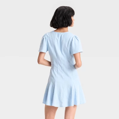 Women's Short Sleeve Button-Front Mini A-Line Dress - Universal Thread™ 3 Women's Short Sleeve Button-Front Mini A-Line Dress - Universal Thread™