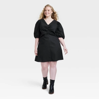 Women's Elbow Puff Sleeve Ruched Mini Dress - Universal Thread™ 5 Women's Elbow Puff Sleeve Ruched Mini Dress - Universal Thread™ - Image 3