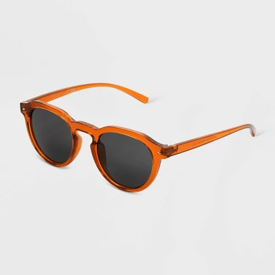 Women's Shiny Plastic Round Sunglasses - Universal Thread™ Light Orange 3 Women's Shiny Plastic Round Sunglasses - Universal Thread™ Light Orange