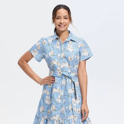 Women's Button-Down Short Sleeve Midi A-Line Dress - Universal Thread™ 4 Women's Button-Down Short Sleeve Midi A-Line Dress - Universal Thread™ - Image 2