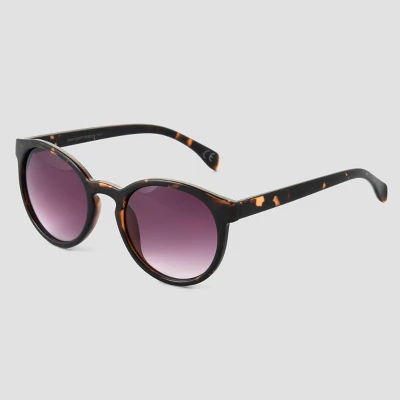 Women's Tortoise Shell Print Narrow Geo Round Sunglasses - Universal Thread™ Brown 3 Women's Tortoise Shell Print Narrow Geo Round Sunglasses - Universal Thread™ Brown
