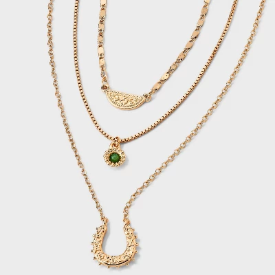 Horseshoe Pendant Multi-Strand Necklace - Universal Thread™ Gold 6 Horseshoe Pendant Multi-Strand Necklace - Universal Thread™ Gold - Image 4