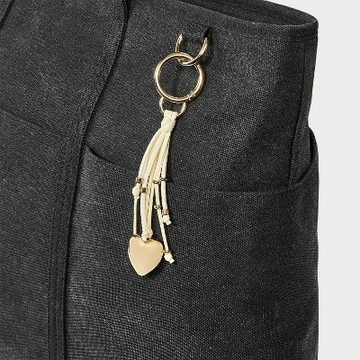 Faux Suede Fringe Bag Charm - Universal Thread™ Cream 3 Faux Suede Fringe Bag Charm - Universal Thread™ Cream