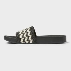Women's Chloe Raffia Footbed Slide Sandals - Universal Thread™
