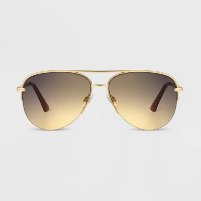 Women's Aviator Sunglasses - Universal Thread™ Gold 3 Women's Aviator Sunglasses - Universal Thread™ Gold