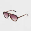 Women's Tortoise Print Shiny Plastic Metal Aviator Sunglasses - Universal Thread™ Dark Brown 1 Women's Tortoise Print Shiny Plastic Metal Aviator Sunglasses - Universal Thread™ Dark Brown -Universal Thread GUEST e0face27 fef0 4a67 b3b3 aad40ea52149