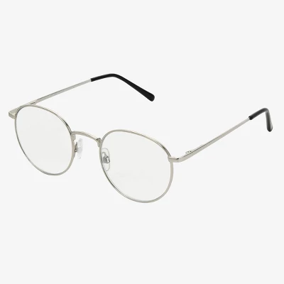 Women's Metal Round Blue Light Filtering Glasses - Universal Thread™ Metallic Silver 3 Women's Metal Round Blue Light Filtering Glasses - Universal Thread™ Metallic Silver