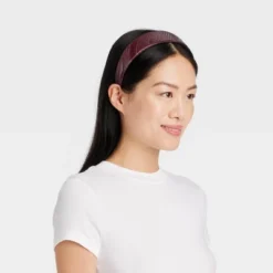 Pleated PU Padded Headband - Universal Thread™ Maroon