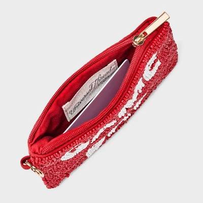 Gameday Beaded Pouch - Universal Thread™ Red/White 4 Gameday Beaded Pouch - Universal Thread™ Red/White - Image 2