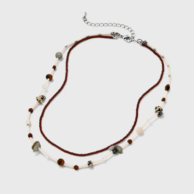 Necklace Semi-Precious Jasper Tiger Eye Labradorite Opal Beaded Necklace Set 2pc - Universal Thread™ 4 Necklace Semi-Precious Jasper Tiger Eye Labradorite Opal Beaded Necklace Set 2pc - Universal Thread™ - Image 2