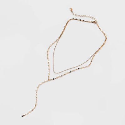 Y-Line Necklace Set 2pc - Universal Thread™ Gold 4 Y-Line Necklace Set 2pc - Universal Thread™ Gold - Image 2