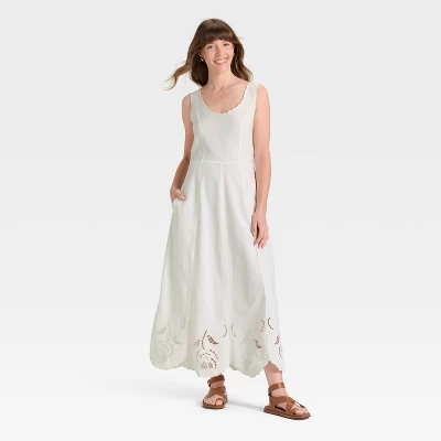 Women's Midi A-Line Dress - Universal Thread™ Cream 4 Women's Midi A-Line Dress - Universal Thread™ Cream - Image 2