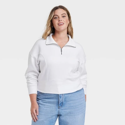 Women's Cropped Quarter Zip Sweatshirt - Universal Thread™ 11 Women's Cropped Quarter Zip Sweatshirt - Universal Thread™ - Image 9