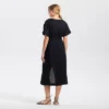 Women's Short Sleeve Tie-Front Slit Midi A-Line Dress - Universal Thread™ Black 2 Women's Short Sleeve Tie-Front Slit Midi A-Line Dress - Universal Thread™ Black -Universal Thread GUEST ed4e004b 30f3 49a9 802e 73d7deec7654