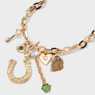 Lucky Horseshoe Charm Pendant Necklace - Universal Thread™ Gold 5 Lucky Horseshoe Charm Pendant Necklace - Universal Thread™ Gold - Image 3