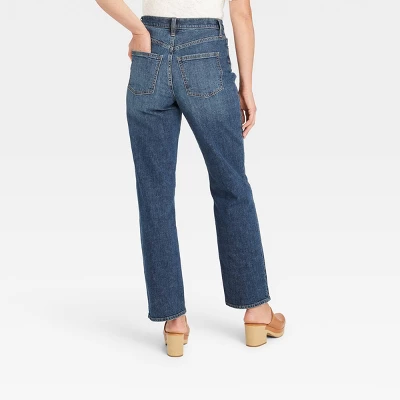 Women's High-Rise Vintage Straight Jeans - Universal Thread™ Dark Blue 3 Women's High-Rise Vintage Straight Jeans - Universal Thread™ Dark Blue