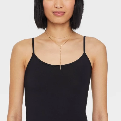 Y-Line Necklace Set 2pc - Universal Thread™ Gold 3 Y-Line Necklace Set 2pc - Universal Thread™ Gold