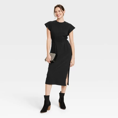 Women's Short Sleeve Knit Wrap Midi Dress - Universal Thread™ 4 Women's Short Sleeve Knit Wrap Midi Dress - Universal Thread™ - Image 2