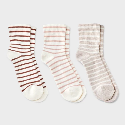 Women's Striped Cushioned 3pk Mid Crew Socks - Universal Thread™ 4-10 6 Women's Striped Cushioned 3pk Mid Crew Socks - Universal Thread™ 4-10 - Image 4