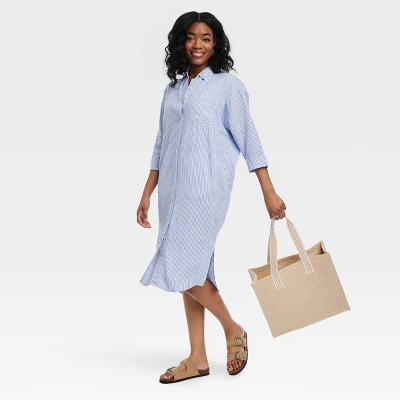 Women's 3/4 Sleeve Midi Shirtdress - Universal Thread™ 4 Women's 3/4 Sleeve Midi Shirtdress - Universal Thread™ - Image 2