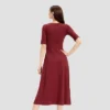Women's Elbow Sleeve Knit Midi A-Line Dress - Universal Thread™ Red -Universal Thread GUEST f59d287b 63dc 4bbc baed 79c339310a63