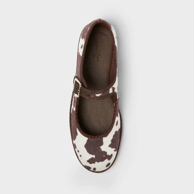 Women’s Halston Cow Print Mary Jane Flats With Memory Foam Insole – Universal Thread™ Brown 4 Women’s Halston Cow Print Mary Jane Flats With Memory Foam Insole – Universal Thread™ Brown - Image 2
