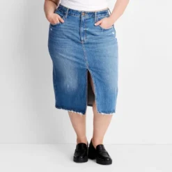 Women's High-Rise Denim Midi Skirt - Universal Thread™ 11 Women's High-Rise Denim Midi Skirt - Universal Thread™ -Universal Thread GUEST f89fc385 e541 43f5 9a59 977df45fac41