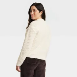 Women's Cable Mock Turtleneck Pullover Sweater - Universal Thread™