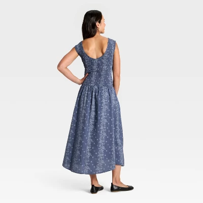 Women's Smocked Midi A-Line Dress - Universal Thread™ 3 Women's Smocked Midi A-Line Dress - Universal Thread™
