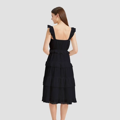 Women's Ruffle Sleeve Tiered Midi A-Line Dress - Universal Thread™ 4 Women's Ruffle Sleeve Tiered Midi A-Line Dress - Universal Thread™ - Image 2